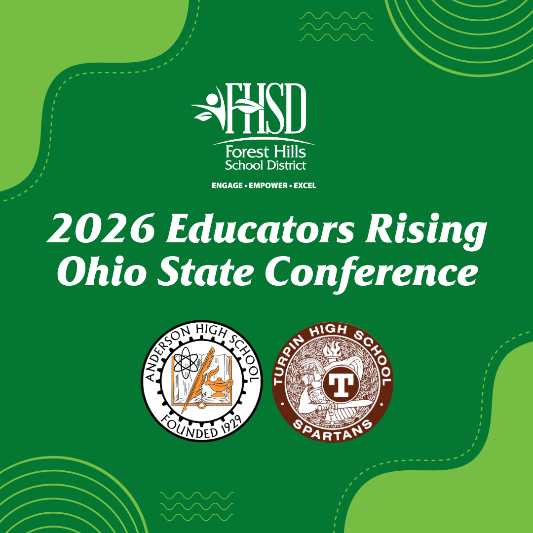 Article cover with FHSD logo, Anderson seal and Turpin seal and the words "2026 Educators Rising Ohio State Conference"